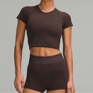 Lululemon Swiftly Tech Cropped Short-Sleeve Shirt 2.0 - Espresso